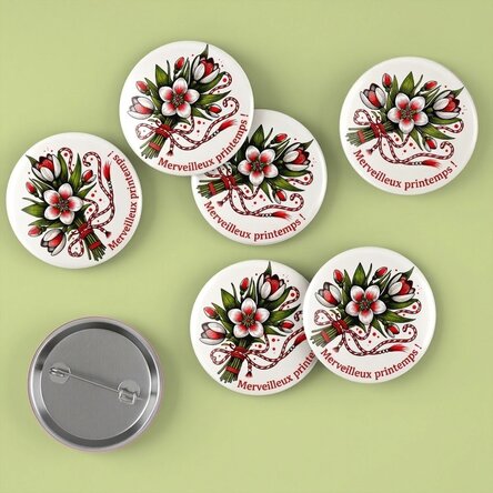 Lot de 6 insignes - Un printemps merveilleux !