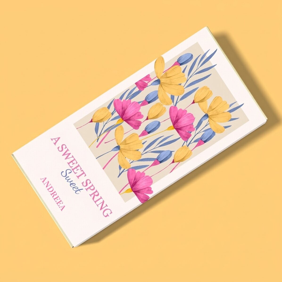 Chocolat personnalisé avec un message - Fleurs de printemps