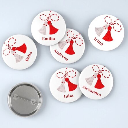 Set van 6 gepersonaliseerde badges met je naam