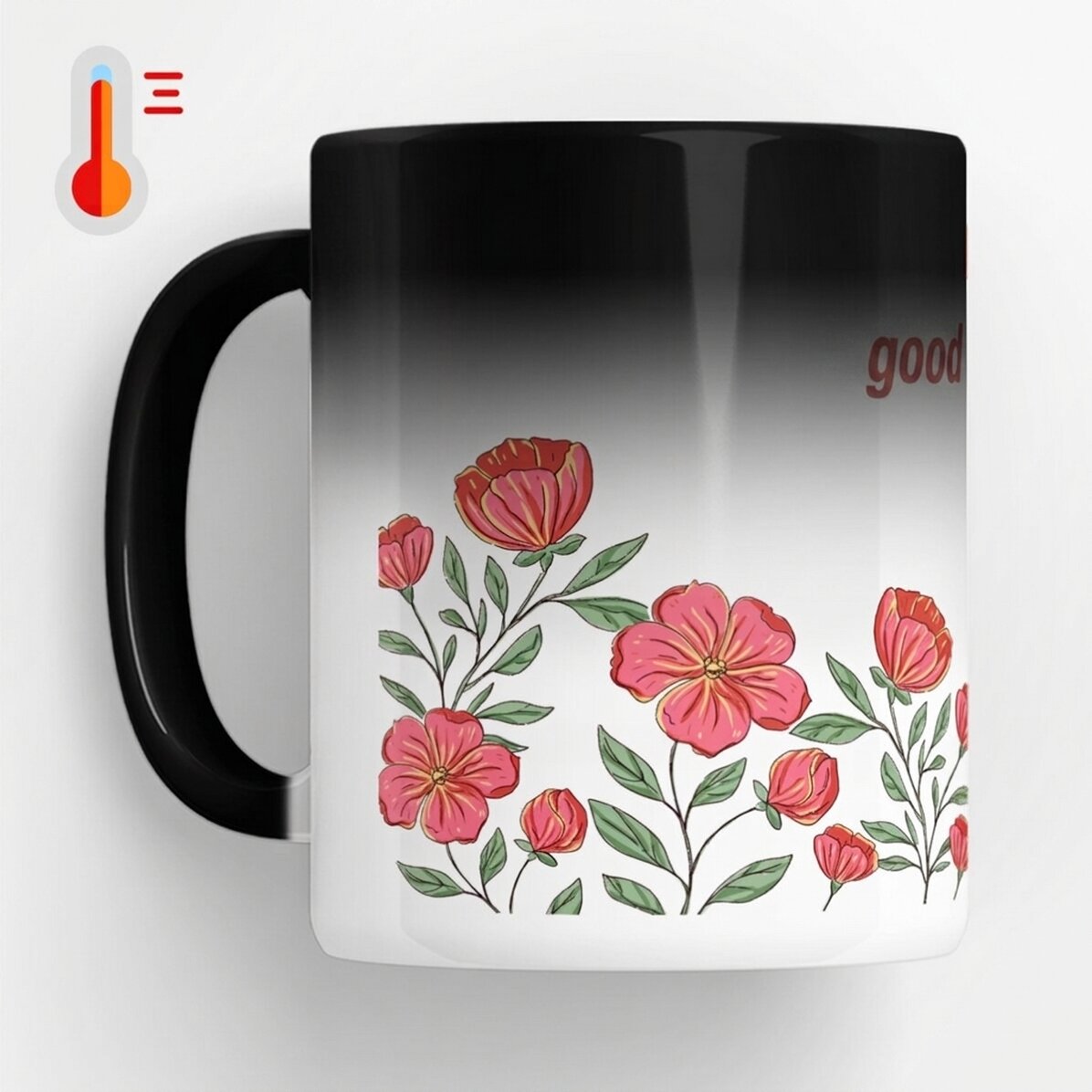 Gepersonaliseerde magische mok met tekst - Floral