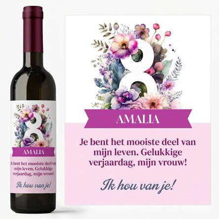Wijn met gepersonaliseerde boodschap - 8 maart