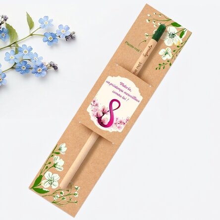 Crayon plantable personnalisé avec message - 8 mars