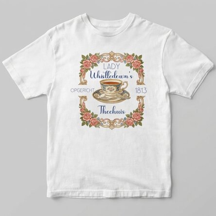 Katoenen T-shirt met gepersonaliseerde tekst - Tea House