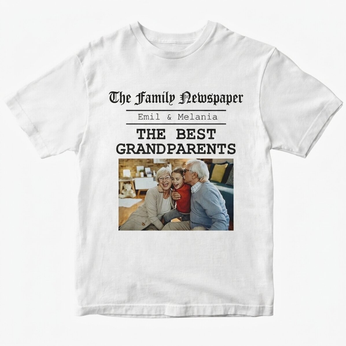 Katoenen T-shirt met foto en tekst - De beste grootouders