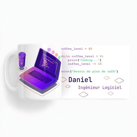 Tasse personnalisée avec inscription - Programmation