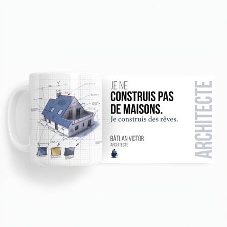 Tasse personnalisée avec un texte pour les architectes
