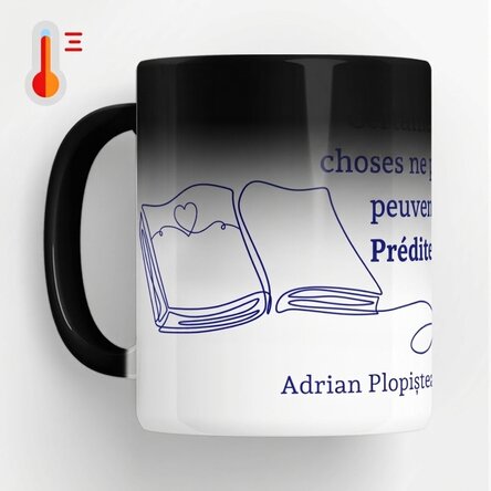 Tasse thermosensible personnalisée avec un message pour les enseignants