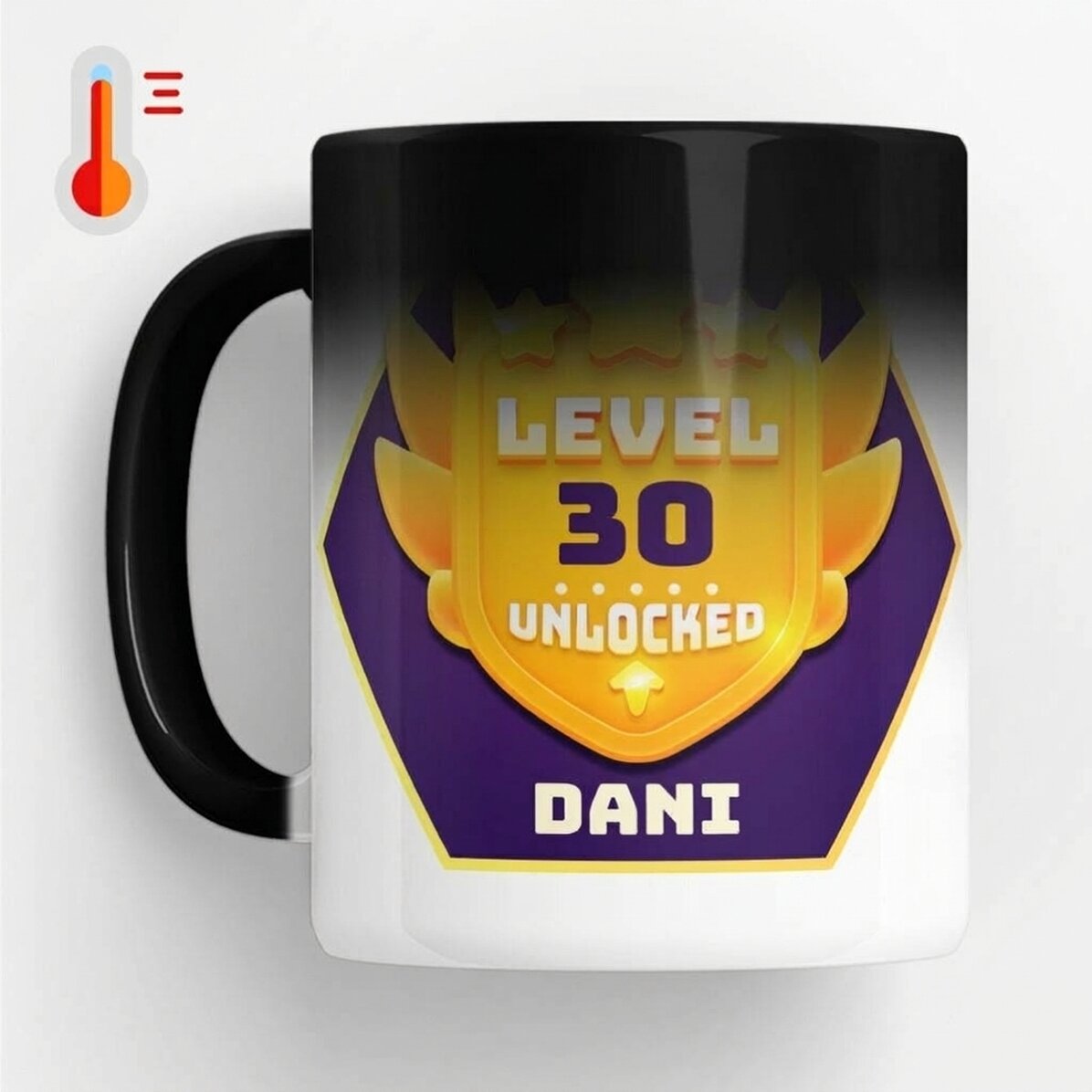 Tasse thermosensible personnalisée avec un message d