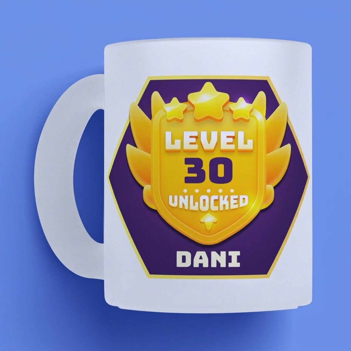 Gepersonaliseerde mok met tekst voor een verjaardag - Level Unlocked