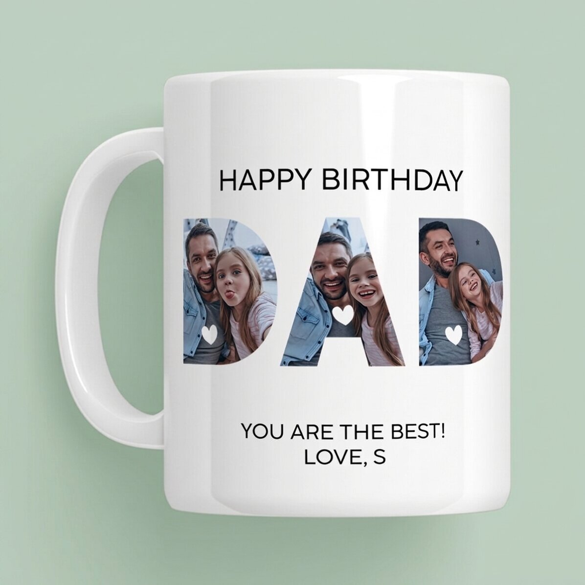 Gepersonaliseerde mok met foto’s en tekst - Dad
