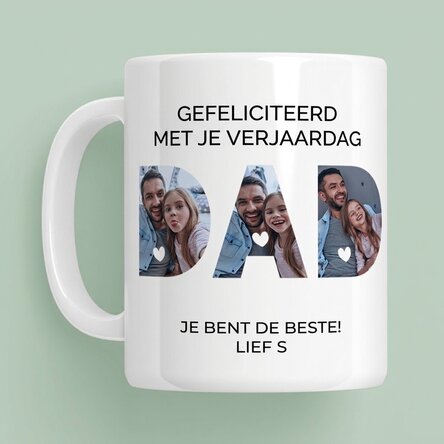 Gepersonaliseerde mok met foto’s en tekst - Dad