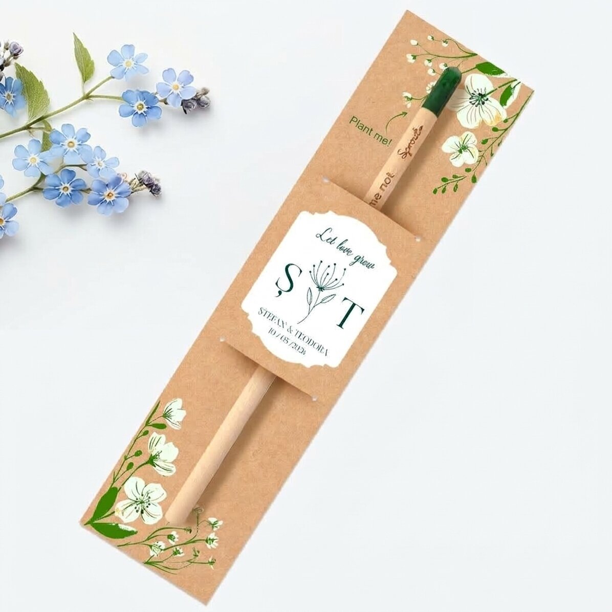 Crayon plantable personnalisé avec message - Cadeau de mariage