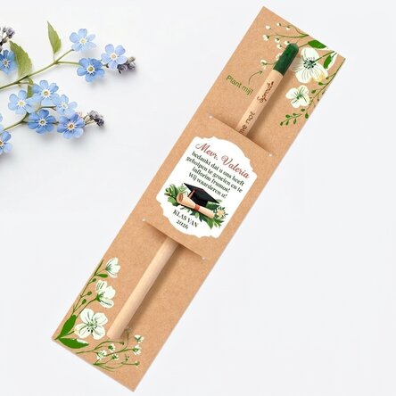 Gepersonaliseerd plantbaar potlood met afstudeerboodschap – Hartelijk dank