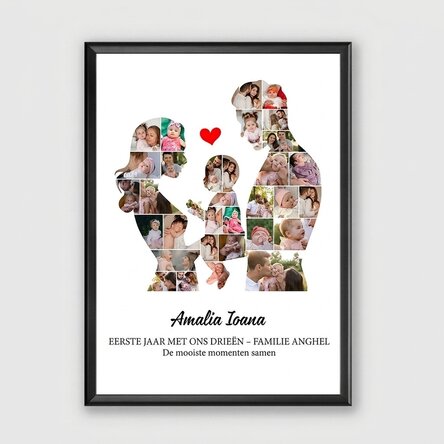 Gepersonaliseerd schilderij met tekst en 33 foto