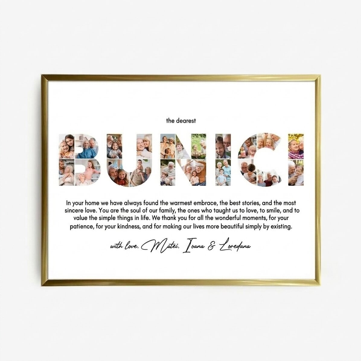 Tableau personnalisé avec 22 photos et un texte - GRANDS-PARENTS