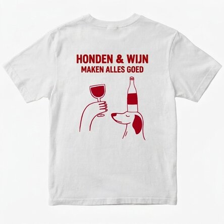 Katoenen T-shirt met gepersonaliseerde tekst - Wine