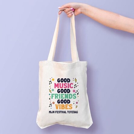 Gepersonaliseerde tas met tekst - Festival Good Vibes