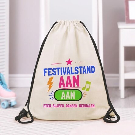 Rugzak met persoonlijke boodschap - Festival mode on