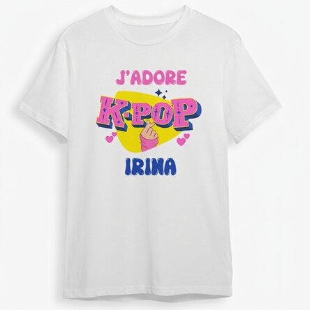 T-shirt en coton pour enfants personnalisé avec un texte - Kpop