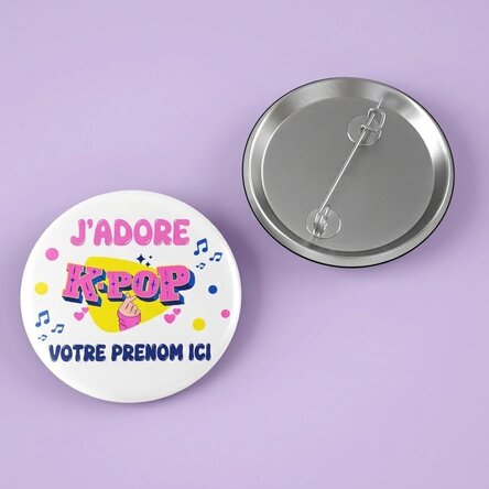 Badge personnalisé avec nom - K-pop