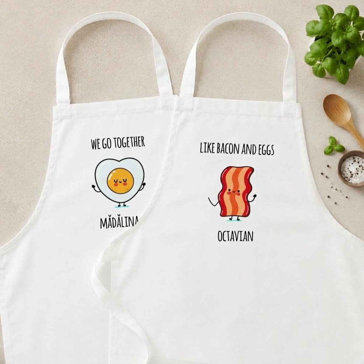 Gepersonaliseerde onderbroeken voor koppels met een grappige tekst - Bacon and eggs