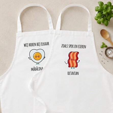 Gepersonaliseerde onderbroeken voor koppels met een grappige tekst - Bacon and eggs