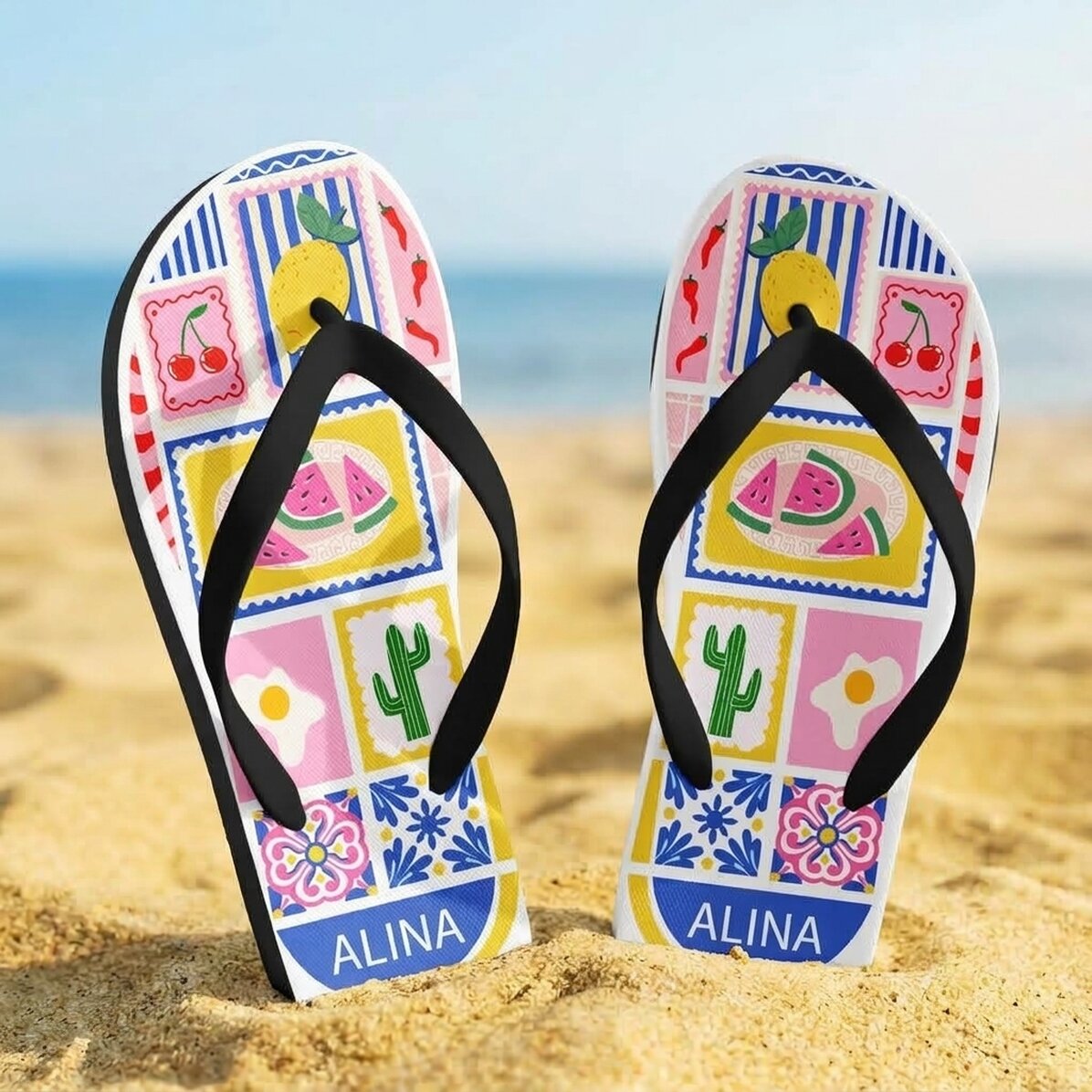Op maat gemaakte teenslippers met naam - Summer