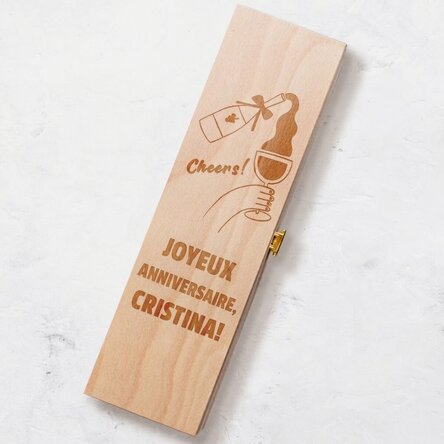 Caisse de vin personnalisée - Joyeux anniversaire