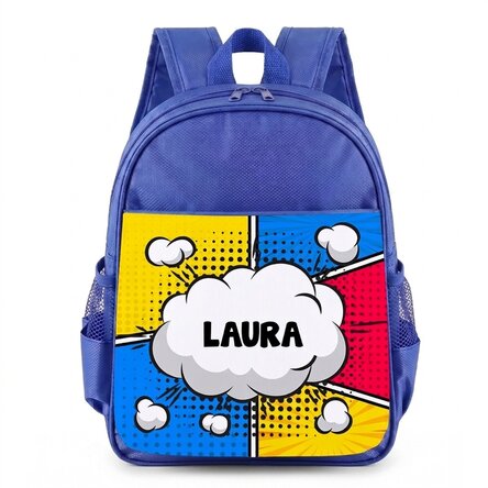 Gepersonaliseerde schooltas met tekst - Comics