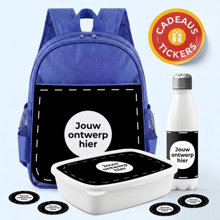Gepersonaliseerde set voor de kleuterschool of school met jouw eigen ontwerp
