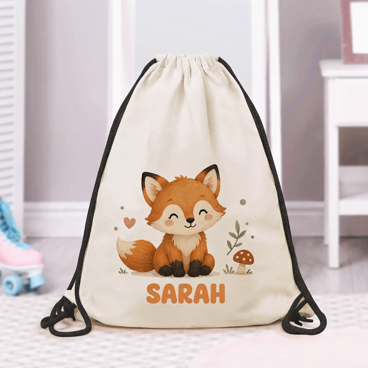Sac à dos personnalisé avec un petit animal et un prénom pour la maternelle