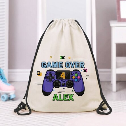 Rugzak met gepersonaliseerde tekst - Game over