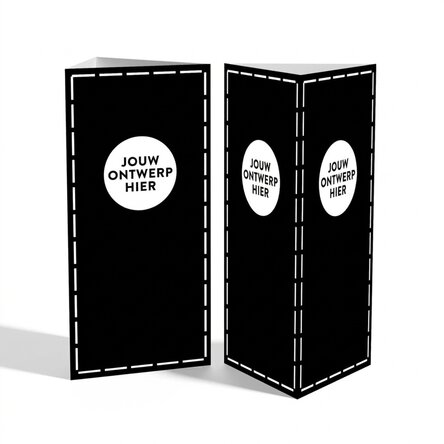 Gepersonaliseerde piramidevormige folder met jouw ontwerp