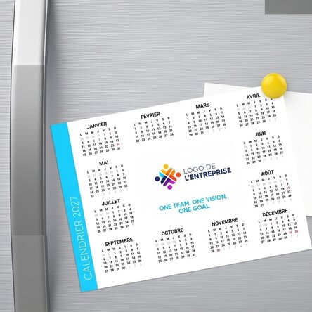 Calendrier magnétique personnalisé avec logo et message