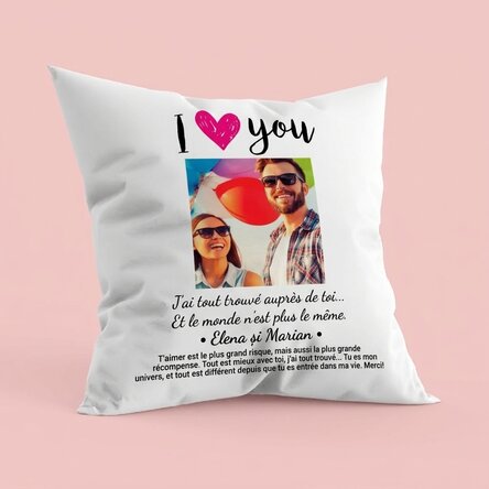 Coussin personnalisé avec une photo - I love you