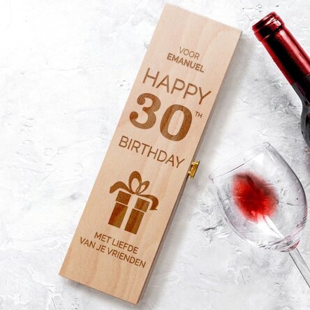 Gepersonaliseerde wijnkist - Verjaardagscadeau