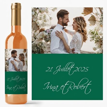 Vin personnalisé avec une photo pour un mariage