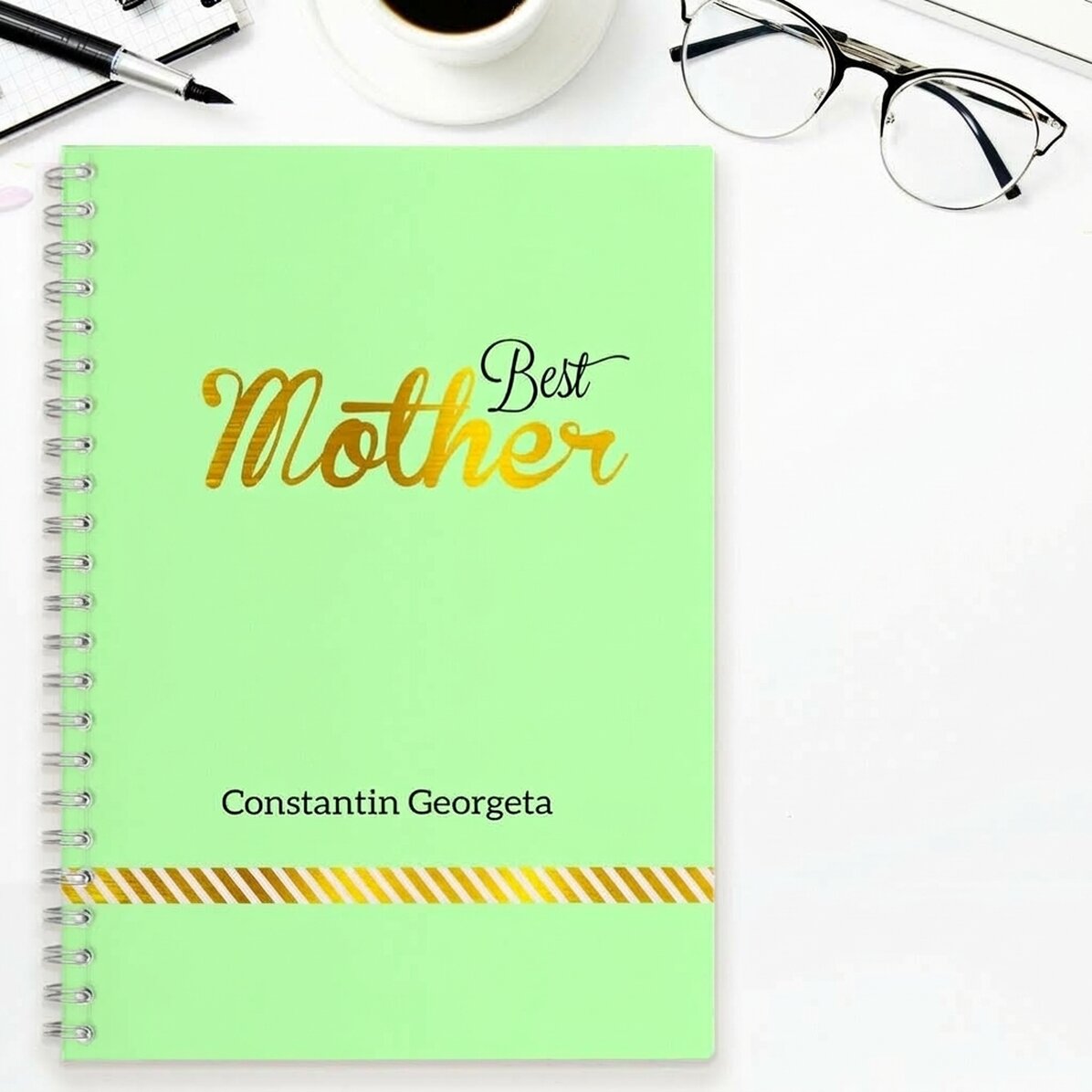Gepersonaliseerde notitieboekjes - Best Mother, Green
