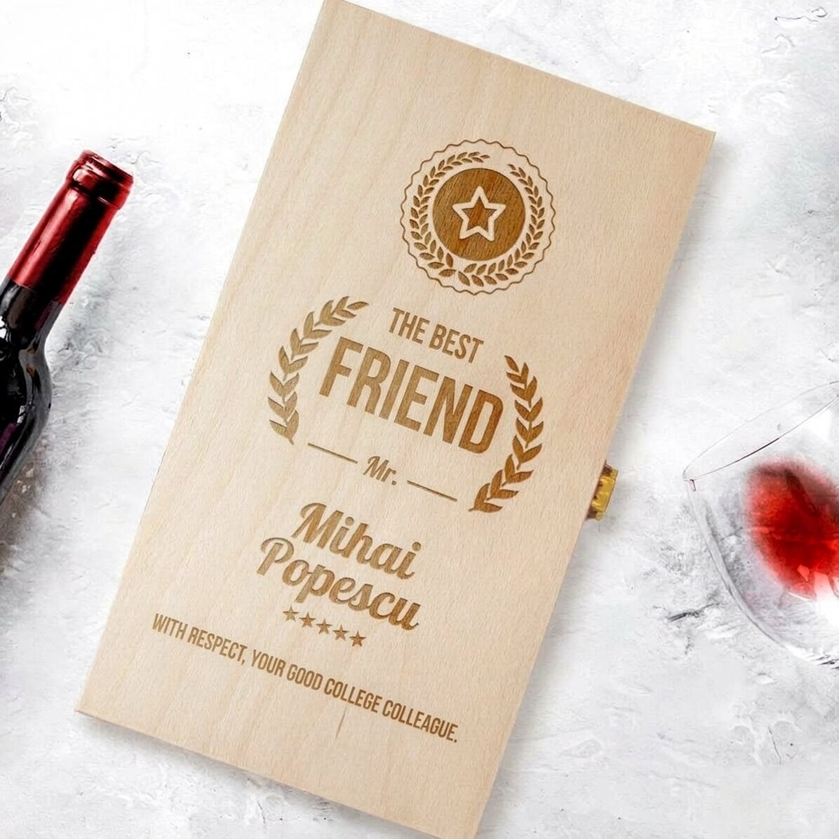 Coffret à vin personnalisé pour deux bouteilles - Le plus