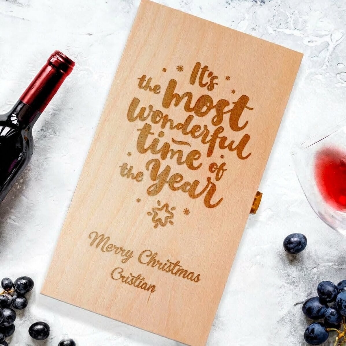 Coffret à vin personnalisé pour deux bouteilles - C