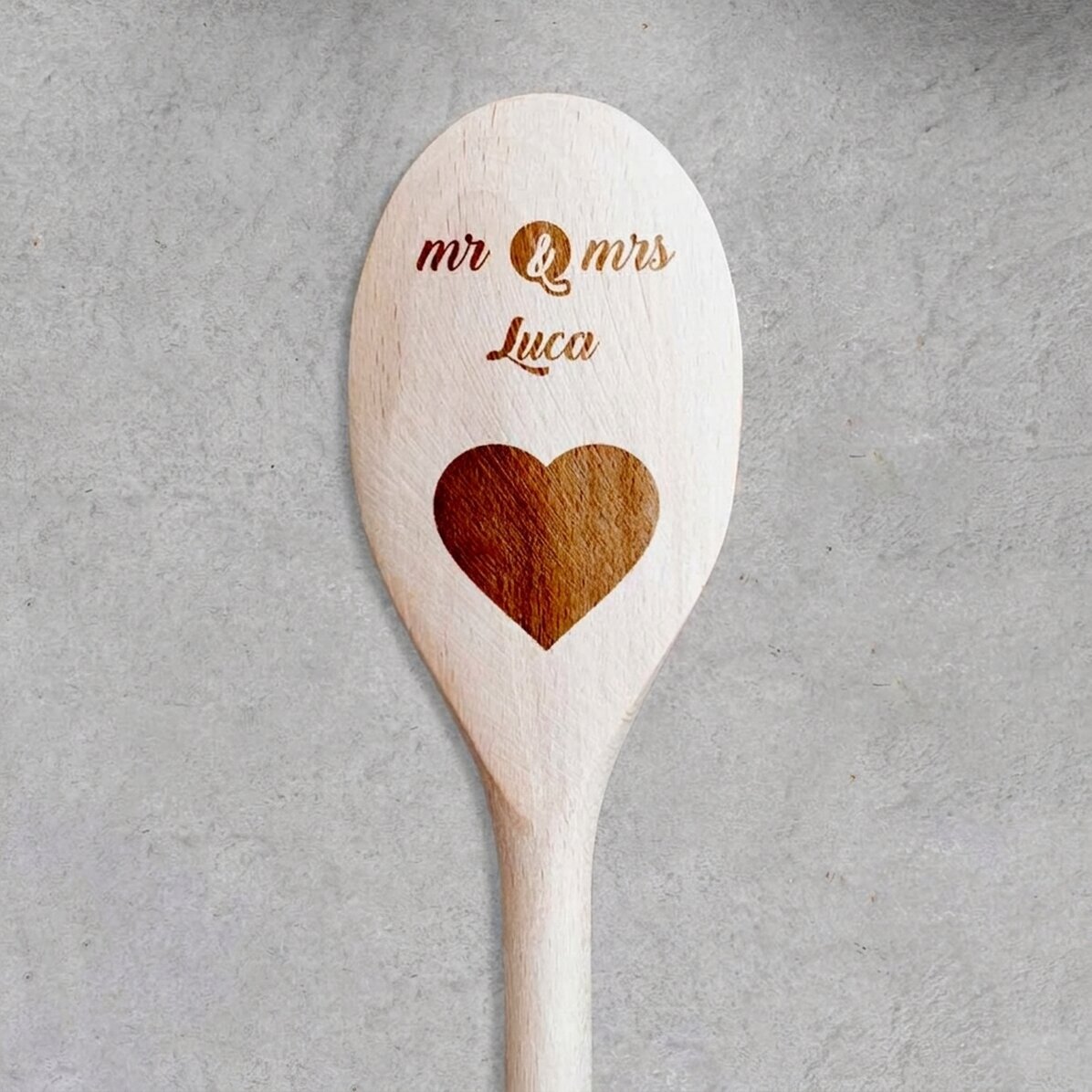 Gepersonaliseerde houten lepel - Mr & Mrs
