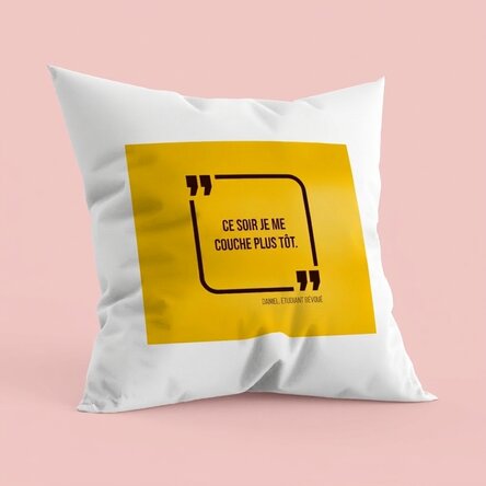 Coussin personnalisé avec une citation