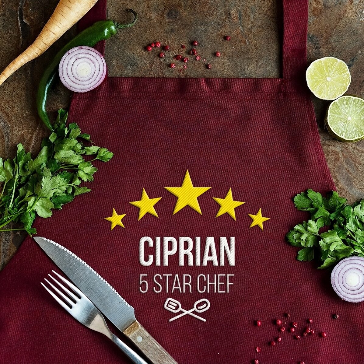 Tablier personnalisé - Chef 5 étoiles