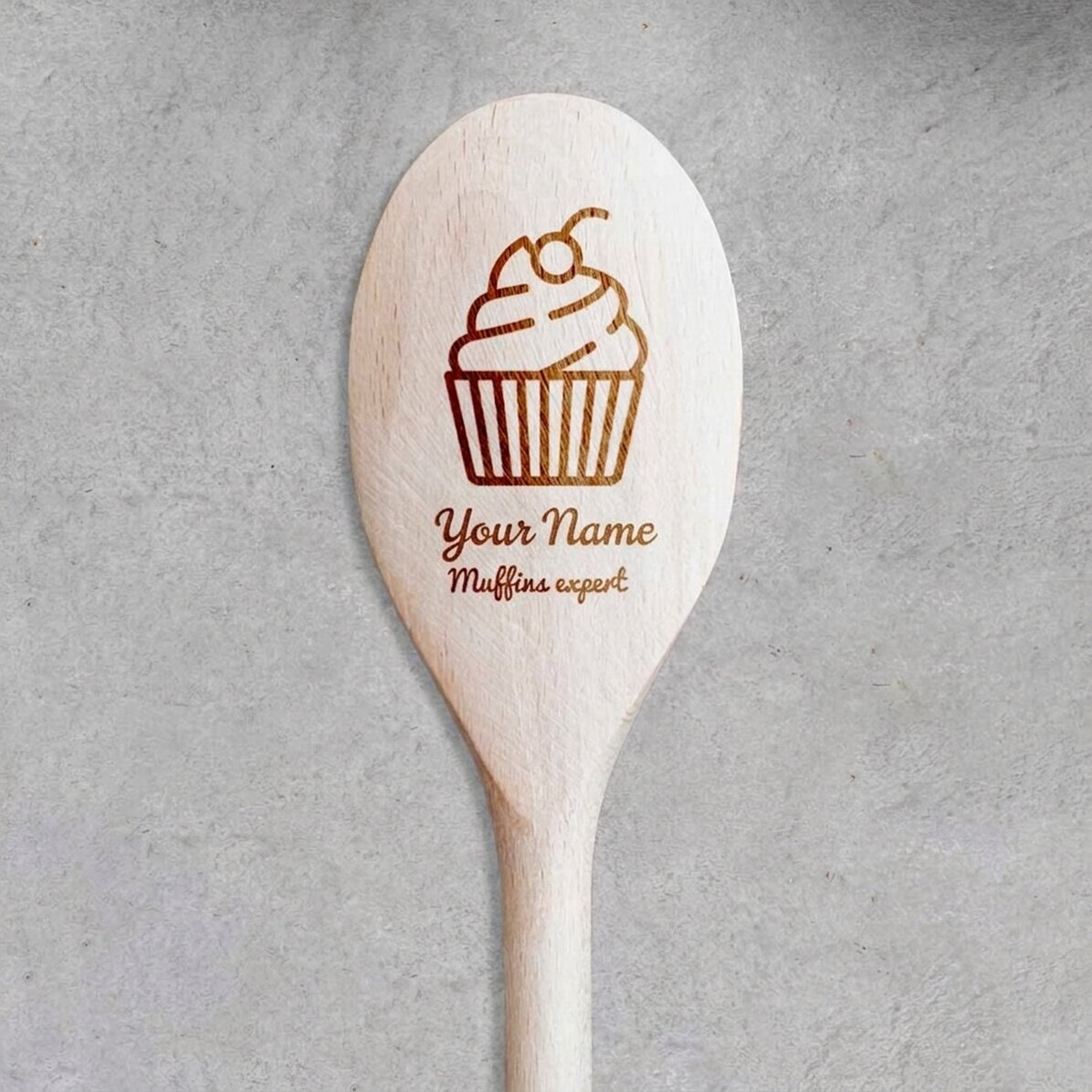 Cuillère en bois personnalisée - Muffins Expert