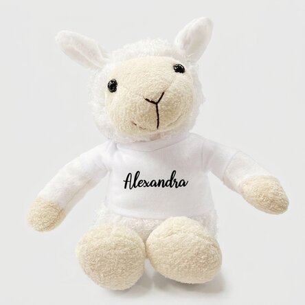 Peluche de mouton personnalisée avec un texte