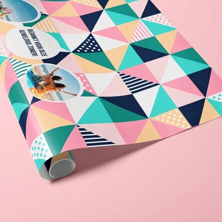 Gepersonaliseerd cadeaupapier met 2 foto