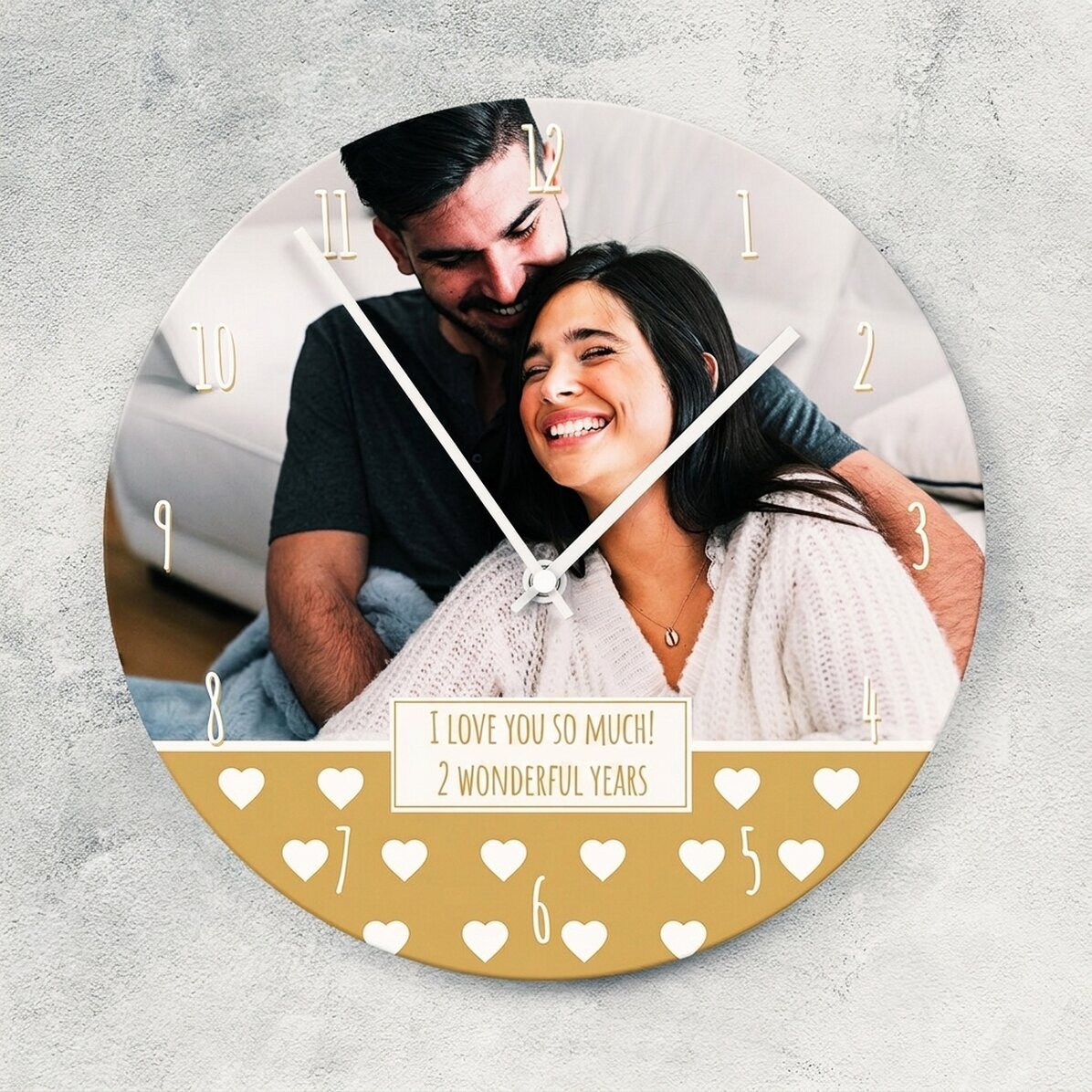 Montre personnalisée avec une photo, un texte et des chiffres