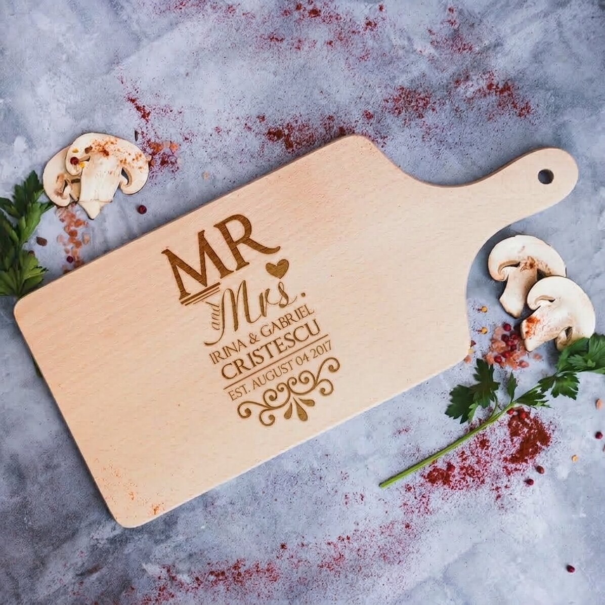 Gepersonaliseerde hakselaar - Mr & Mrs
