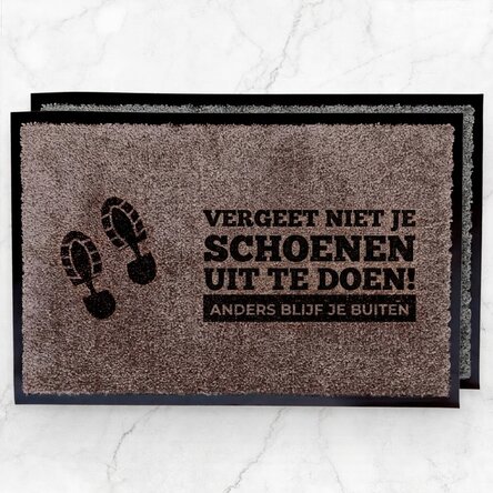 Op maat gemaakte binnendeurmat – Vergeet niet je schoenen uit te doen