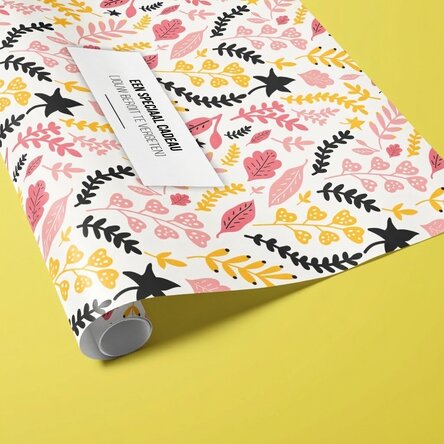 Gepersonaliseerd cadeaupapier met tekst - Autumn flowers